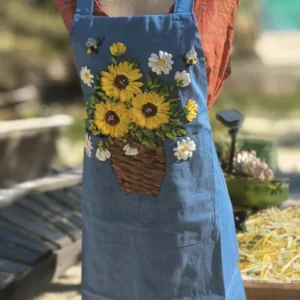 Tablier  « Panier fleuri»